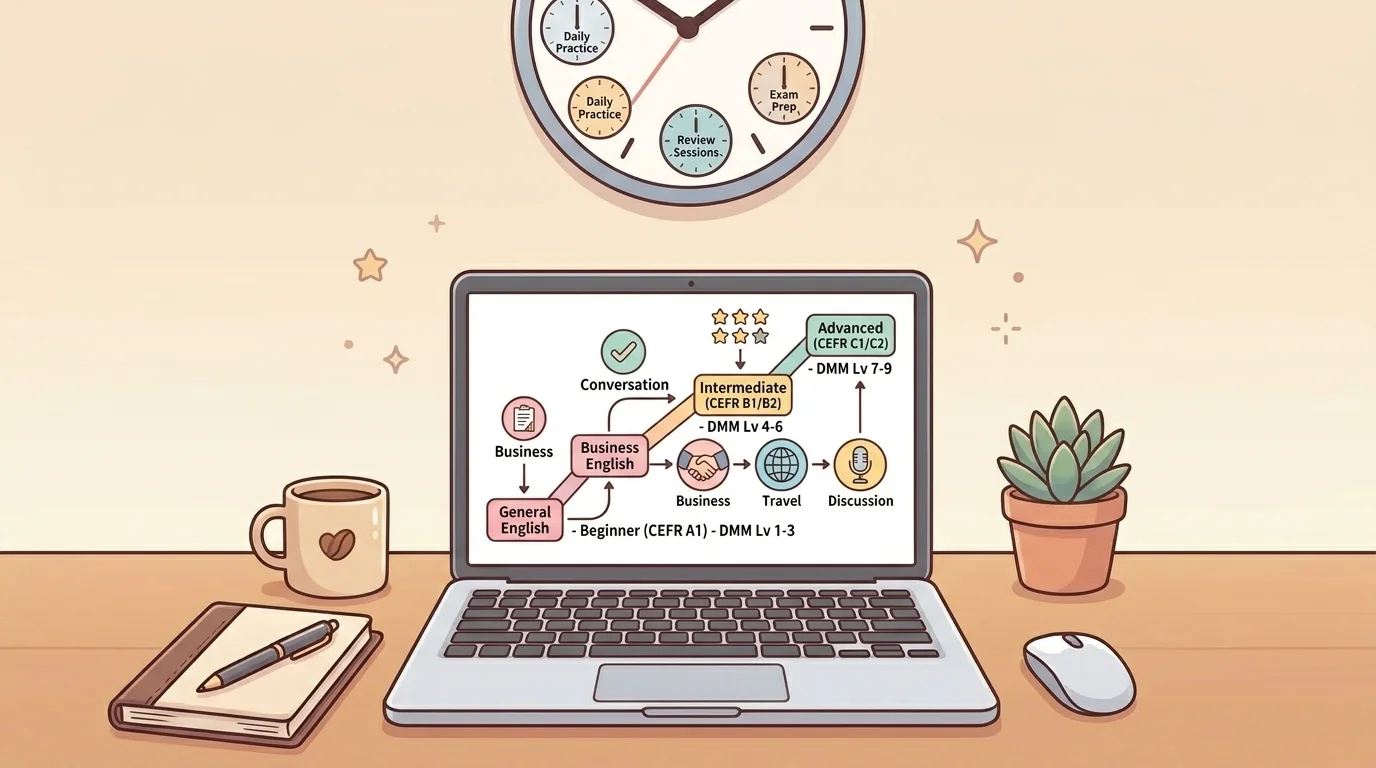 DMM英会話の教材・カリキュラムを解説｜17,000以上の無料教材とiKnow!連携【2026年版】