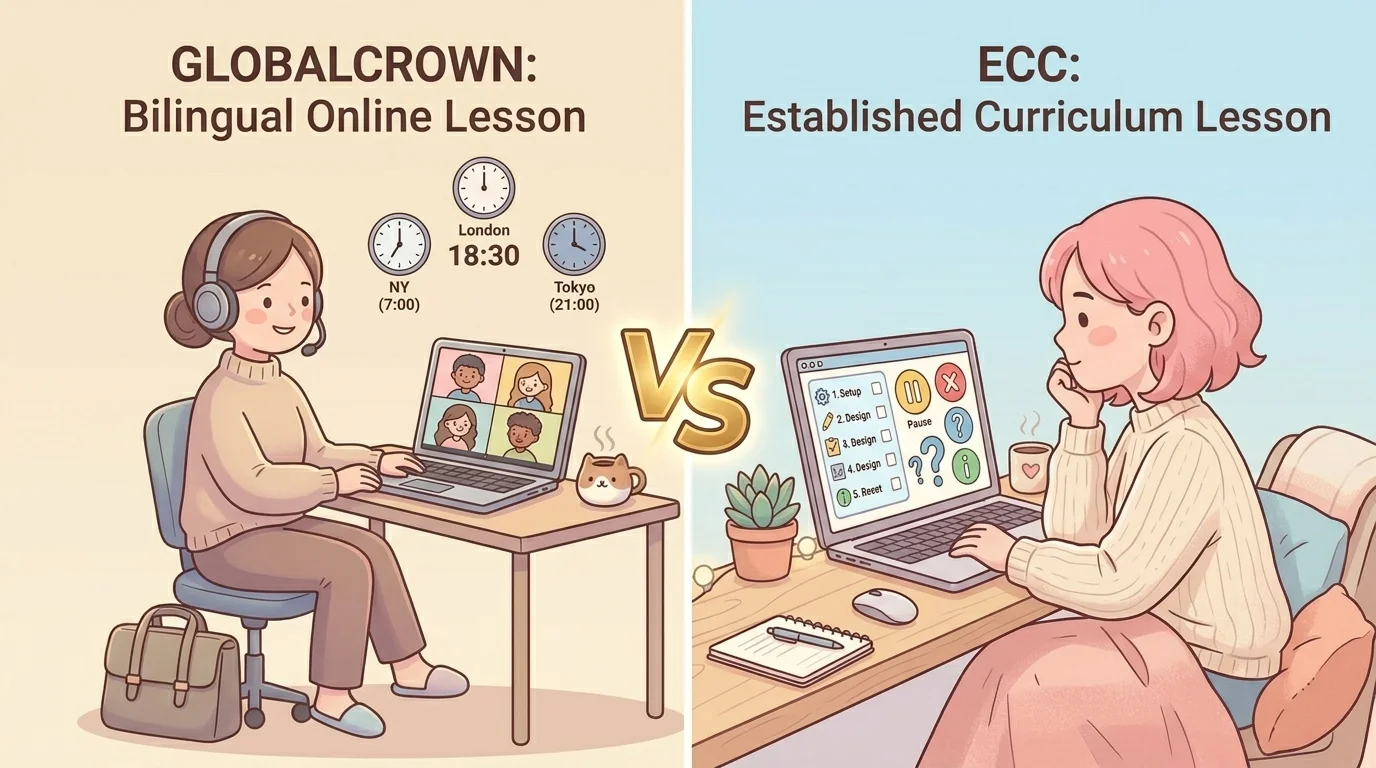 GLOBAL CROWN vs ECCオンラインレッスン｜子ども専門 vs ECC60年実績を徹底比較【2026年版】