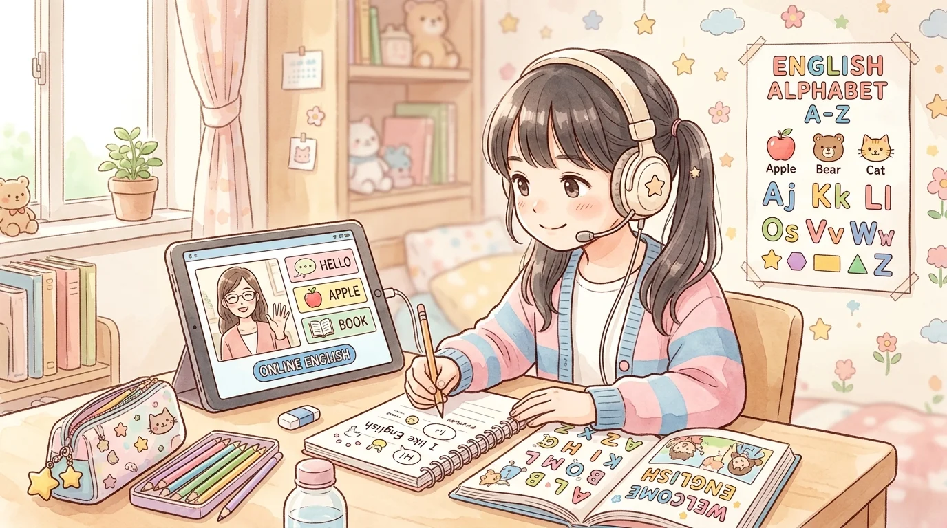 Kimini英会話で集中する子供のイメージ
