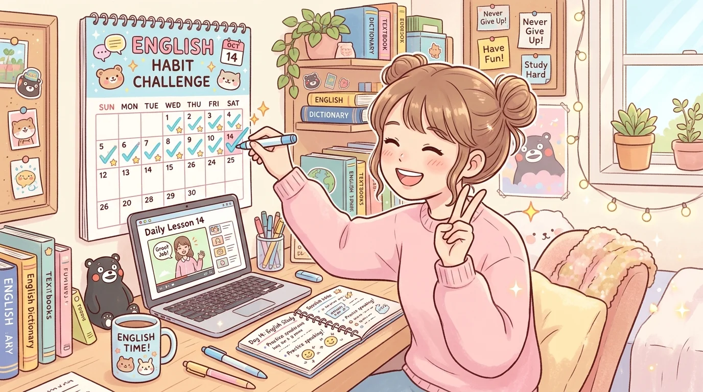毎日英語学習を習慣にするイメージ
