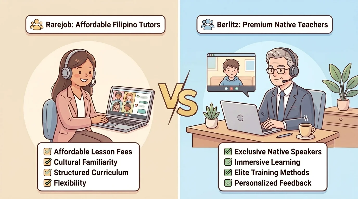 レアジョブ英会話 vs ベルリッツ｜料金・講師・メソッドを徹底比較【2026年版】