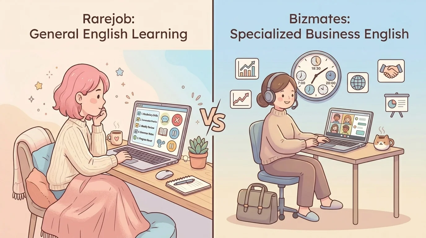 レアジョブ英会話 vs ビズメイツ｜ビジネス英語・料金・レベル管理を徹底比較【2026年版】