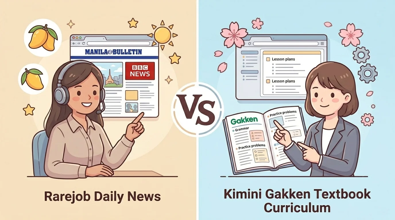 レアジョブ英会話 vs Kimini英会話｜料金・教材・英検対策・AI学習を徹底比較【2026年版】