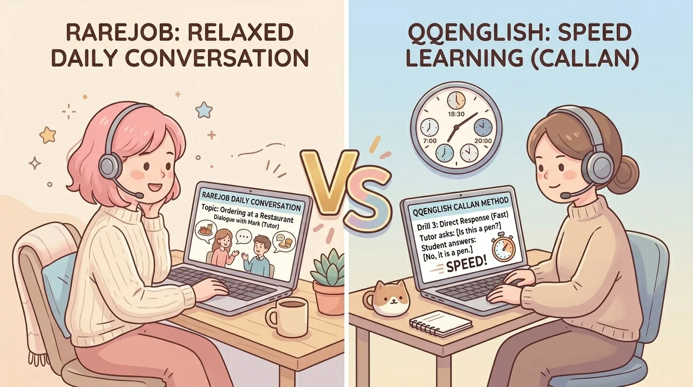 レアジョブ英会話 vs QQEnglish｜カランメソッド・料金・ポイント制を徹底比較【2026年版】